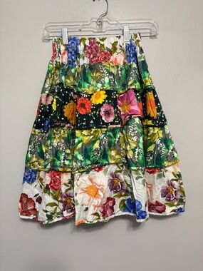 Wolf & Rita Girls Floral Skirt in White and Pink